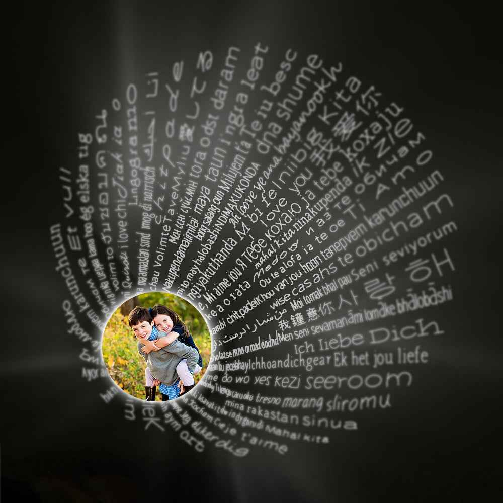 Collier Tournesol Projection « Je T'aime » en 100 Langues | Pendentif Personnalisable avec Photo - Cadeau Lumineux Necklace - KAWAII FAVIE