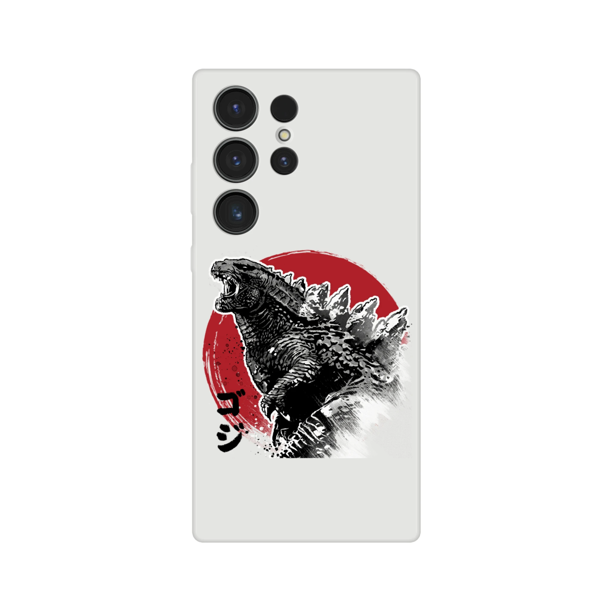 Coque Souple Flexi transparente | Estampe Originale Godzilla & Soleil Rouge | Pour Modèles Récents Coque - KAWAII FAVIE