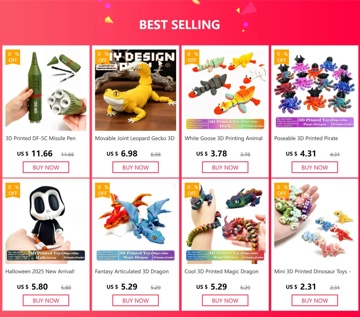 Dinosaure Articulé Modèle 3D | Jouet Créatif et Ornement de Bureau Mobile - Cadeau Enfant Jouet 3D - KAWAII FAVIE