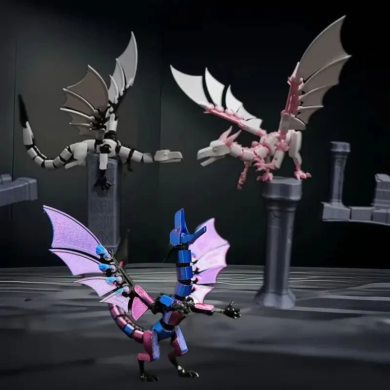 Dragon Articulé 3D PLA | Décoration Bureau Flexible, Bijou Créatif - Cadeau Noël & Halloween Jouet 3D - KAWAII FAVIE