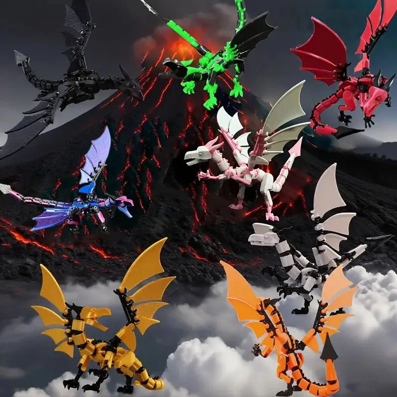 Dragon Articulé 3D PLA | Décoration Bureau Flexible, Bijou Créatif - Cadeau Noël & Halloween Jouet 3D - KAWAII FAVIE