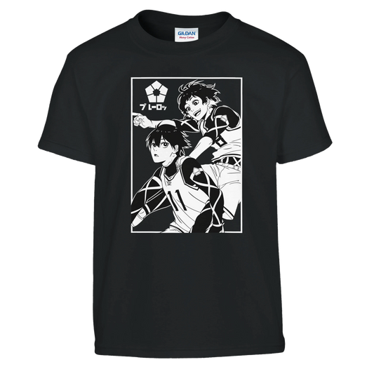 T-shirt Blue Lock Bachira&Isagi Graphisme - Taille enfant classique ras du cou T-shirt- KAWAII FAVIE