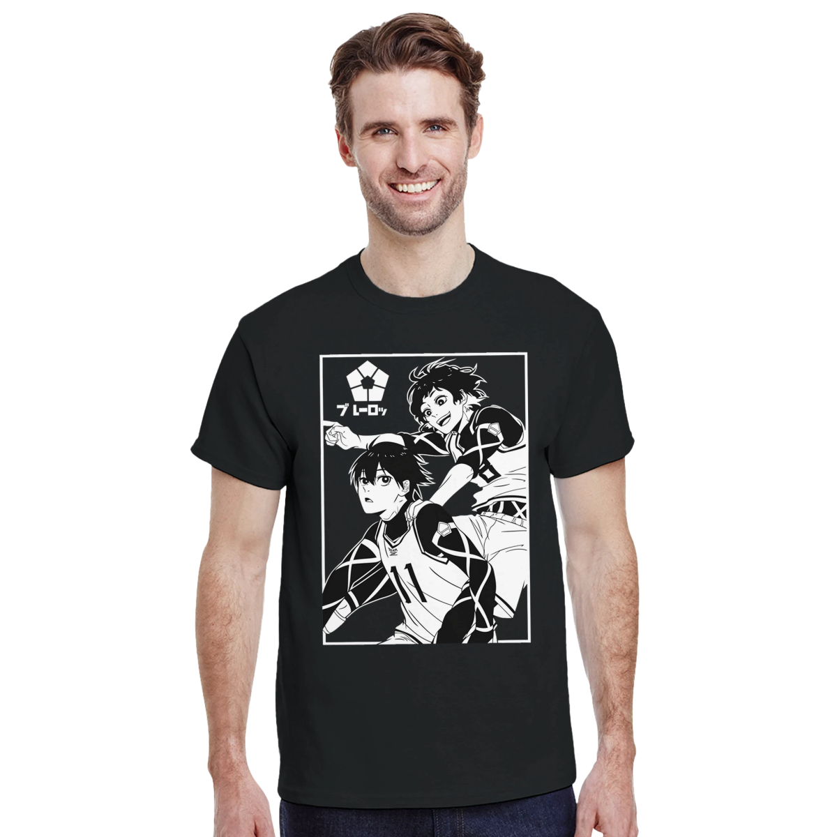 T-shirt Blue Lock Bachira&Isagi Graphisme - Unisexe Épais Ras du Cou T-shirt- KAWAII FAVIE