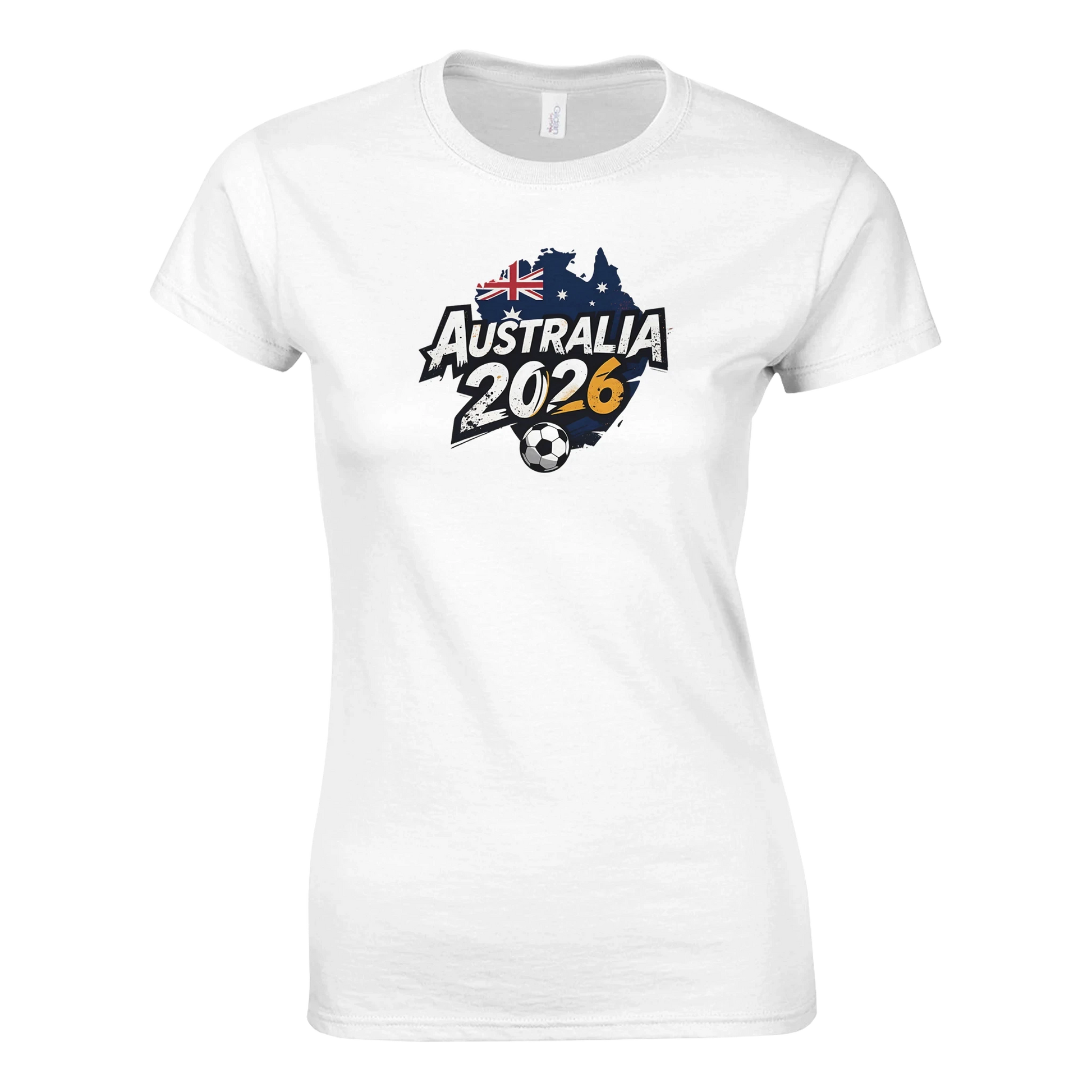 T-shirt Australie 2026 - Design Coupe du Monde Football | Maillot Grunge Supporters Sélection Nationale pour Femme