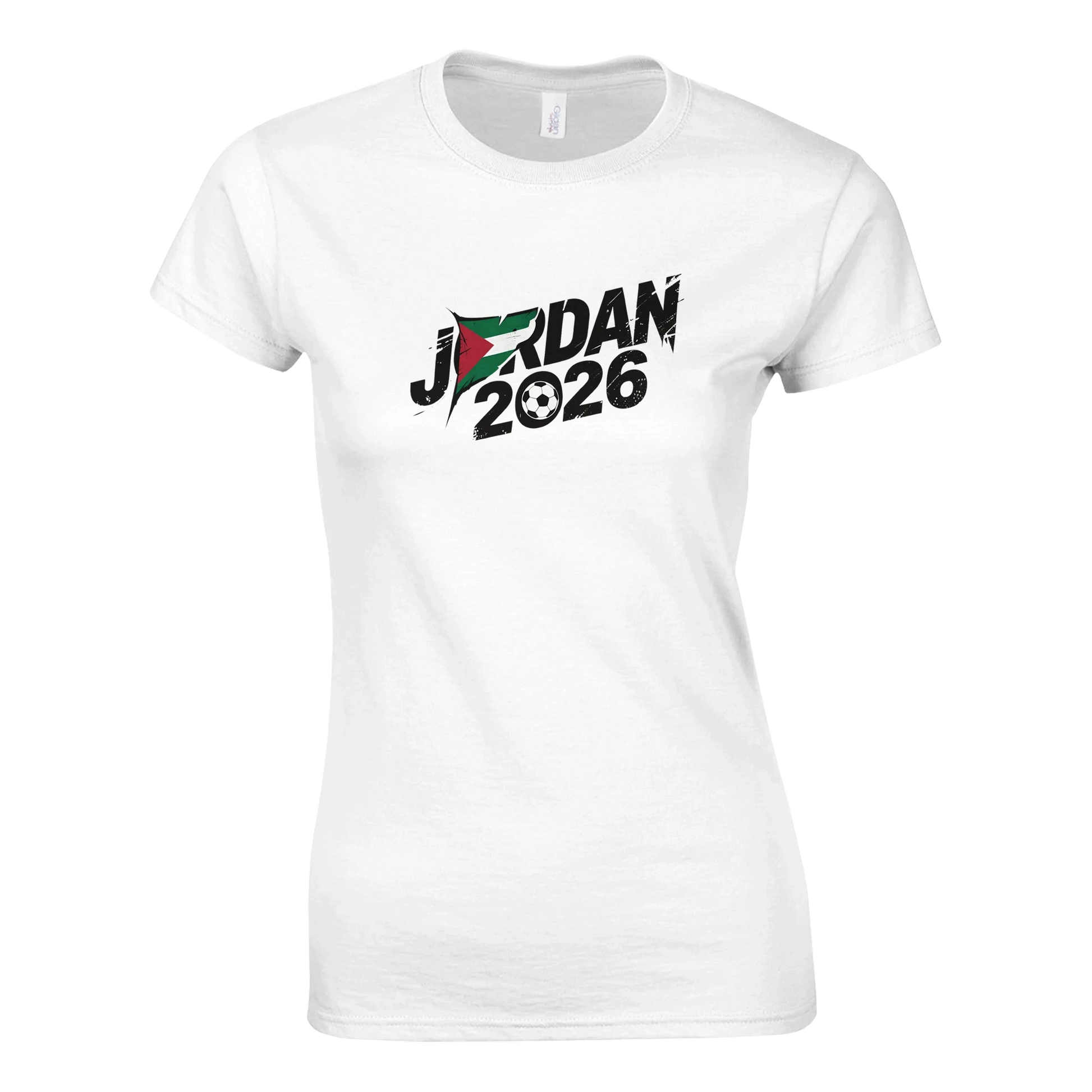 T-shirt Jordan 2026 - Maillot Femme Design Coupe du Monde Football | Style Grunge avec Drapeau National