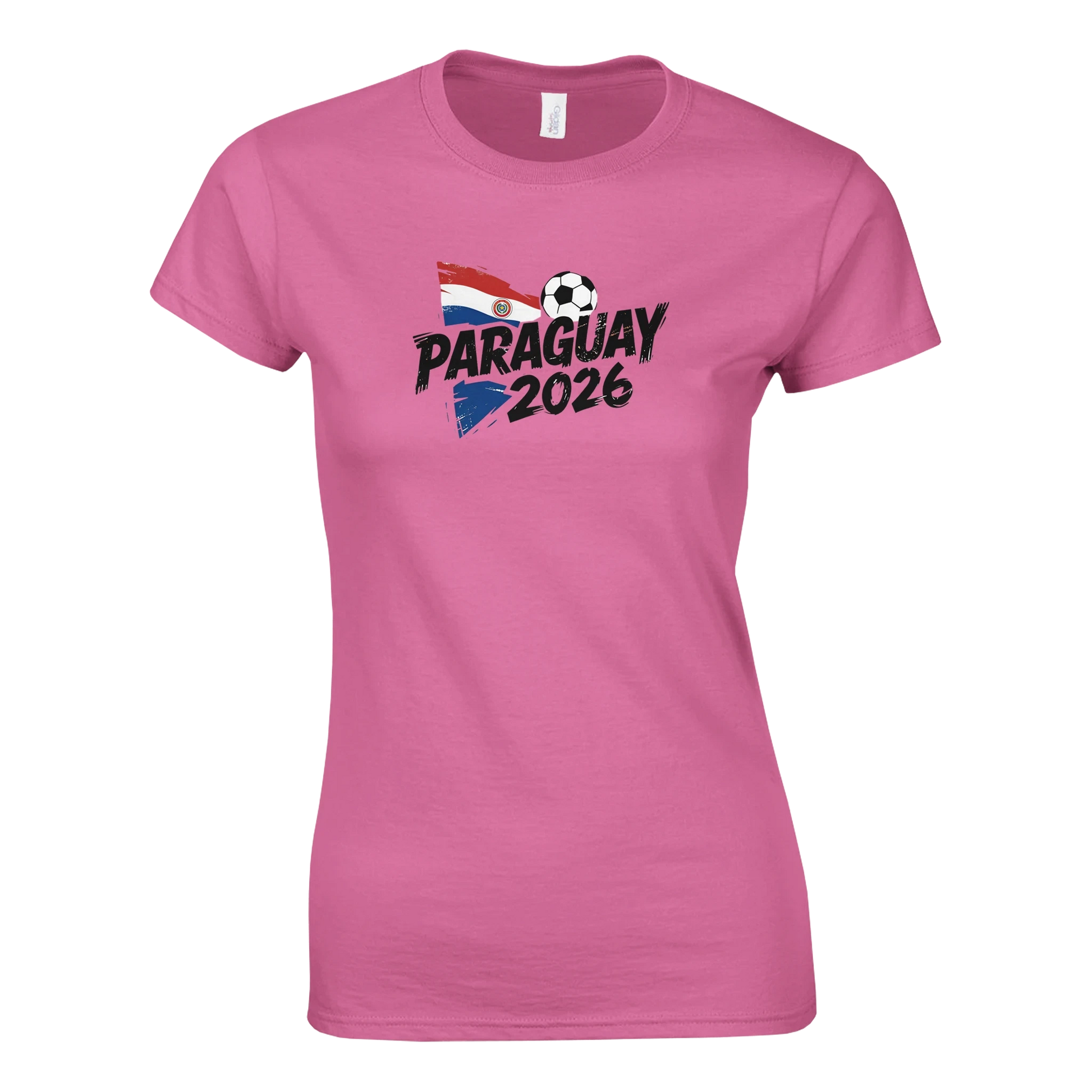 T-shirt Paraguay 2026 - Design Grunge Coupe du Monde Football | Maillot Supporters Sélection Nationale Femme