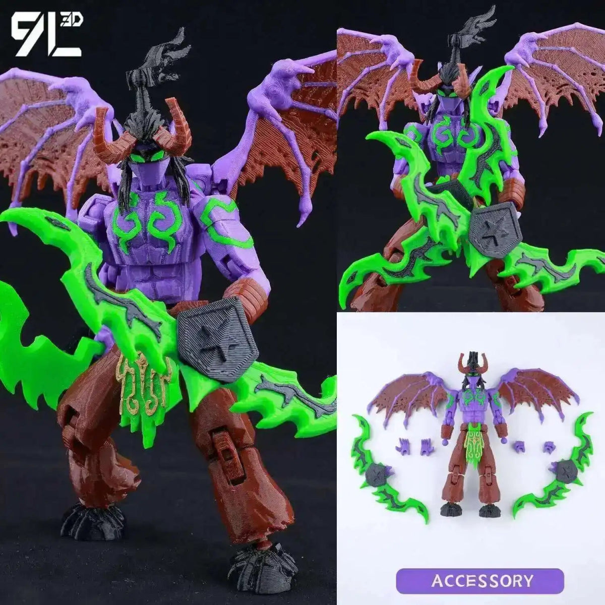 Figurine Action 9L3D Articulée 13cm | Modèle Collection Personnage de Jeu - Pièces Interchangeables | Impression 3D Jouet 3D - KAWAII FAVIE