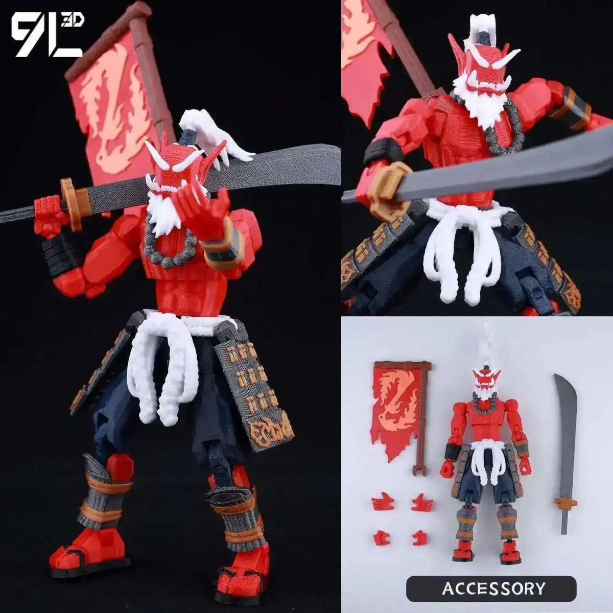 Figurine Action 9L3D Articulée 13cm | Modèle Collection Personnage de Jeu - Pièces Interchangeables | Impression 3D Jouet 3D - KAWAII FAVIE