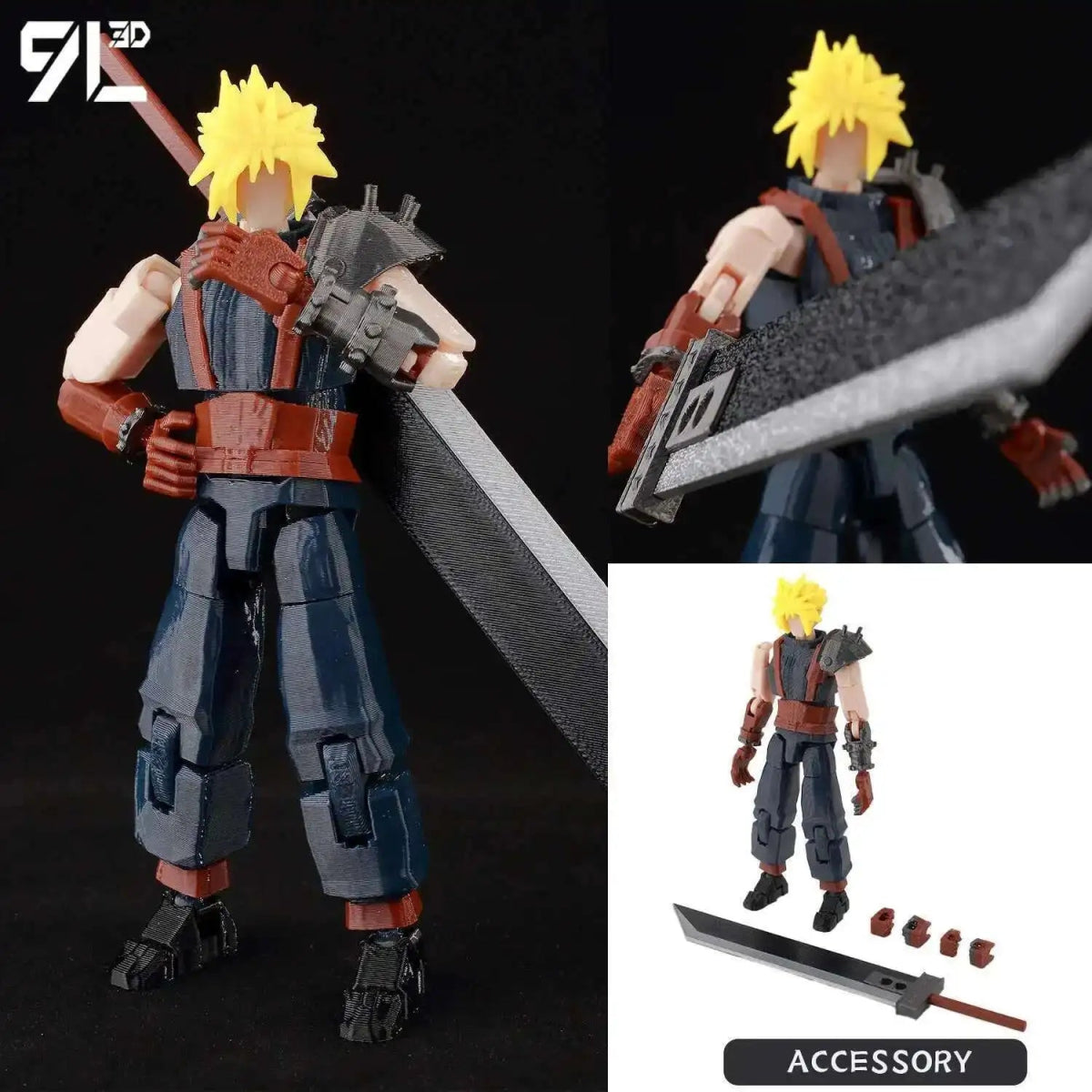 Figurine Action 9L3D Articulée 13cm | Modèle Collection Personnage de Jeu - Pièces Interchangeables | Impression 3D Jouet 3D - KAWAII FAVIE