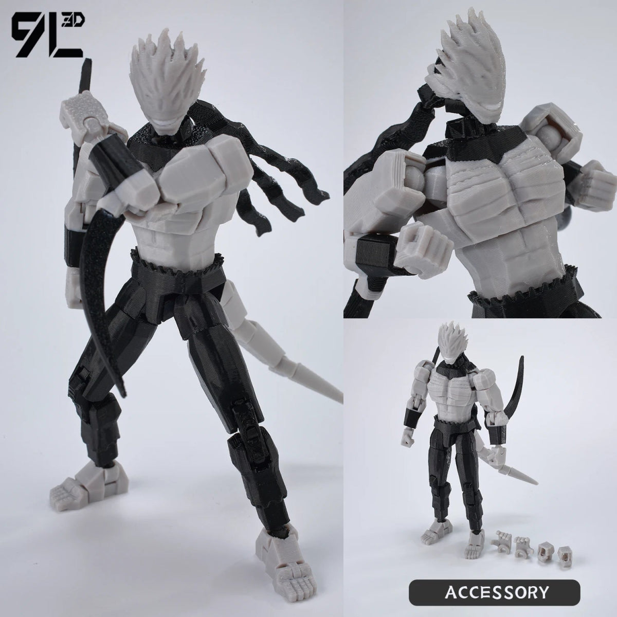 Figurine Articulée 3D Jujutsu Kaisen 13+ cm | Fushiguro Toji, Gojo Satoru, Yuji - Pièces Interchangeables | Impression 3D Jouet 3D - KAWAII FAVIE
