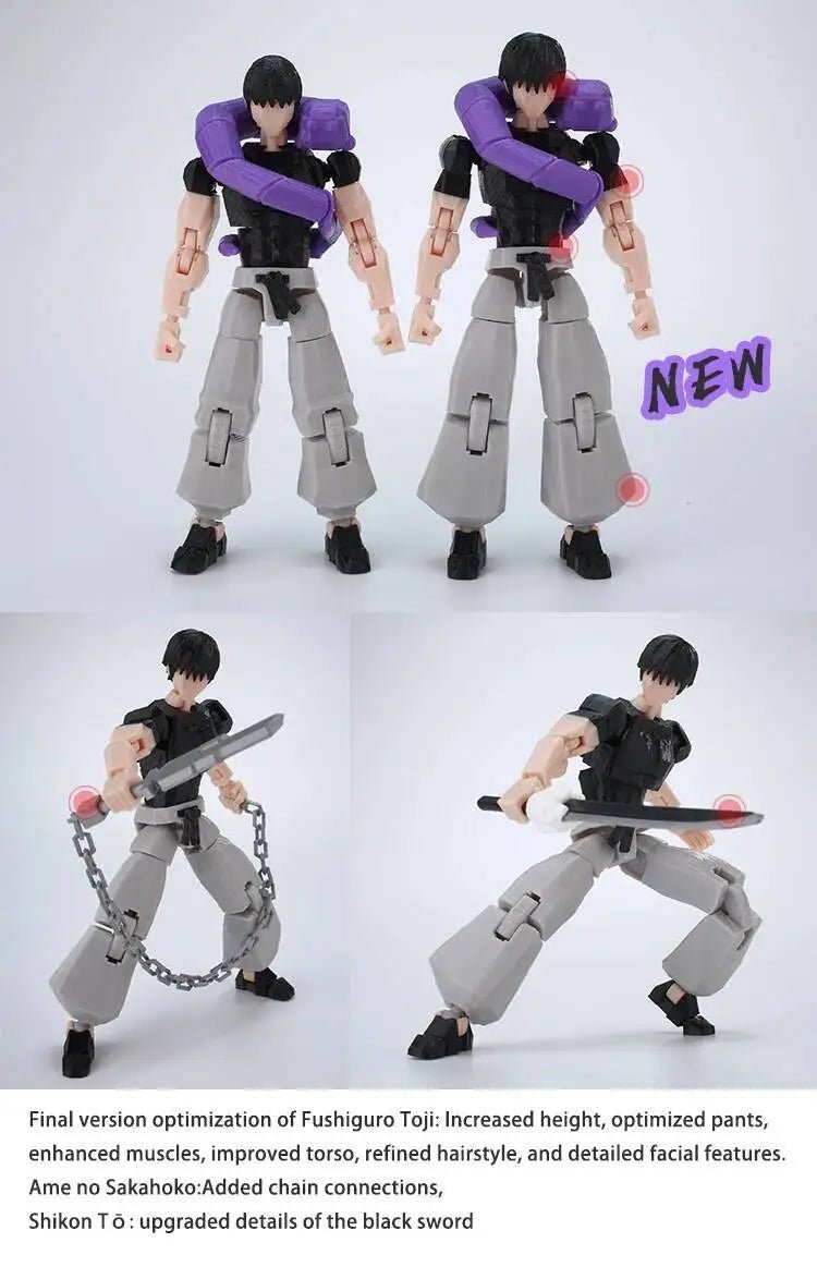Figurine Articulée 3D Jujutsu Kaisen 13+ cm | Fushiguro Toji, Gojo Satoru, Yuji - Pièces Interchangeables | Impression 3D Jouet 3D - KAWAII FAVIE