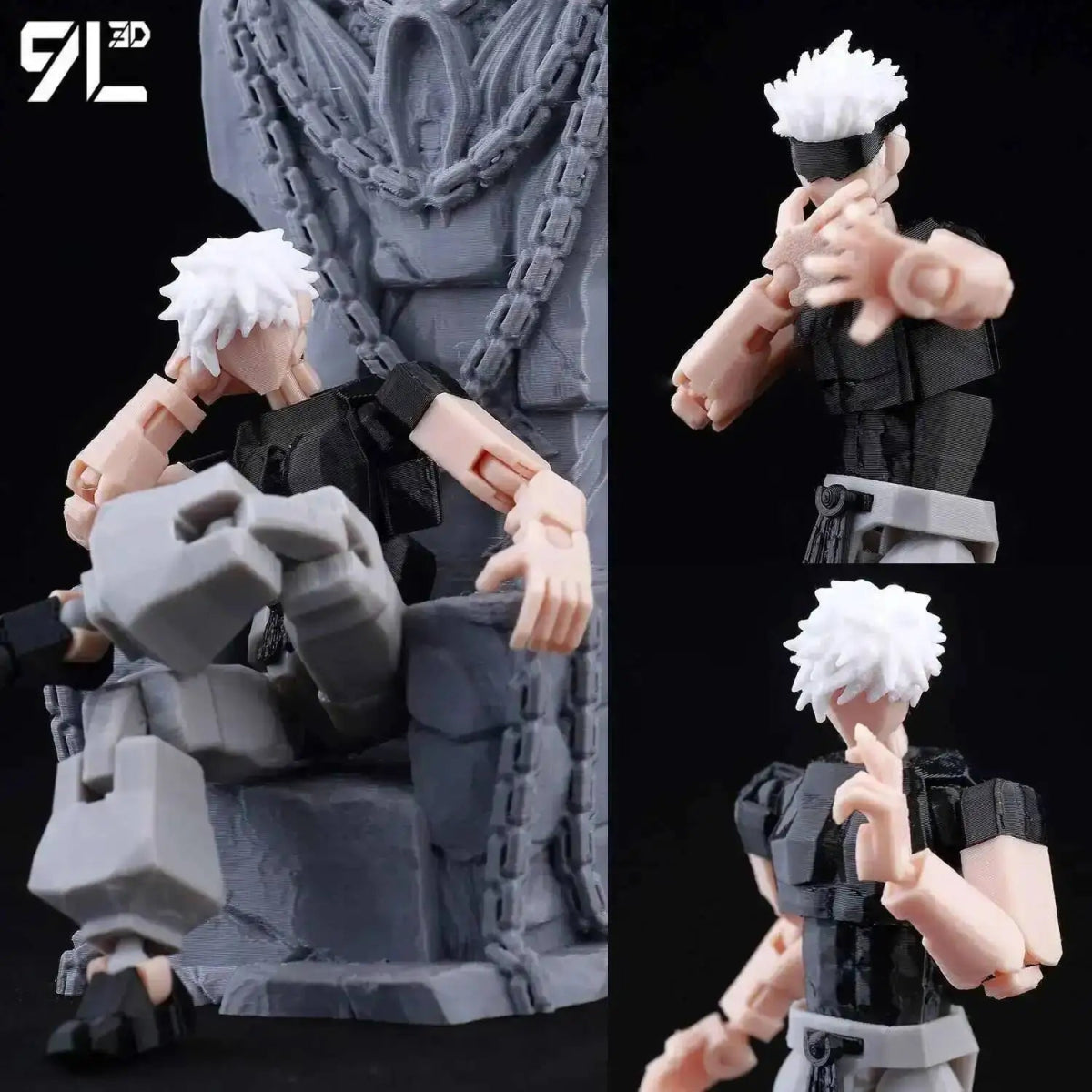 Figurine Articulée 3D Jujutsu Kaisen 13+ cm | Fushiguro Toji, Gojo Satoru, Yuji - Pièces Interchangeables | Impression 3D Jouet 3D - KAWAII FAVIE