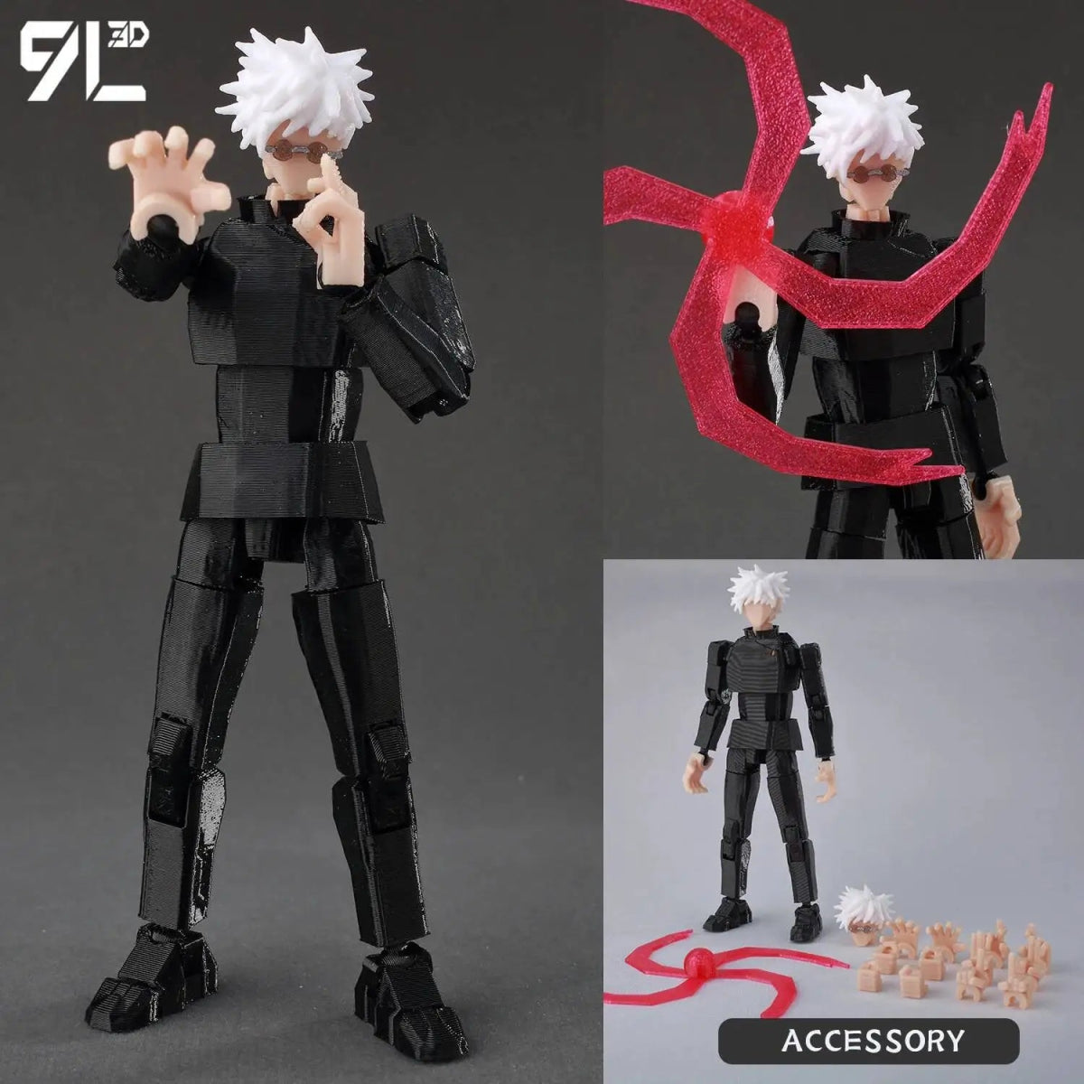Figurine Articulée 3D Jujutsu Kaisen 13+ cm | Fushiguro Toji, Gojo Satoru, Yuji - Pièces Interchangeables | Impression 3D Jouet 3D - KAWAII FAVIE