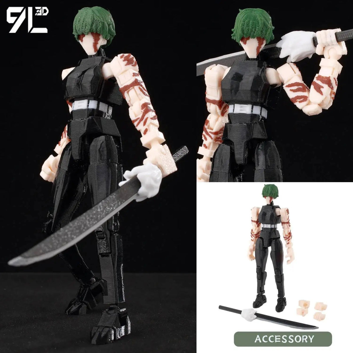 Figurine Articulée 3D Jujutsu Kaisen 13+ cm | Fushiguro Toji, Gojo Satoru, Yuji - Pièces Interchangeables | Impression 3D Jouet 3D - KAWAII FAVIE