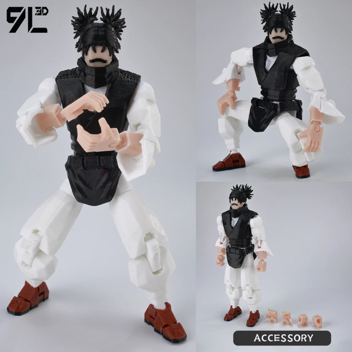 Figurine Articulée 3D Jujutsu Kaisen 13+ cm | Fushiguro Toji, Gojo Satoru, Yuji - Pièces Interchangeables | Impression 3D Jouet 3D - KAWAII FAVIE