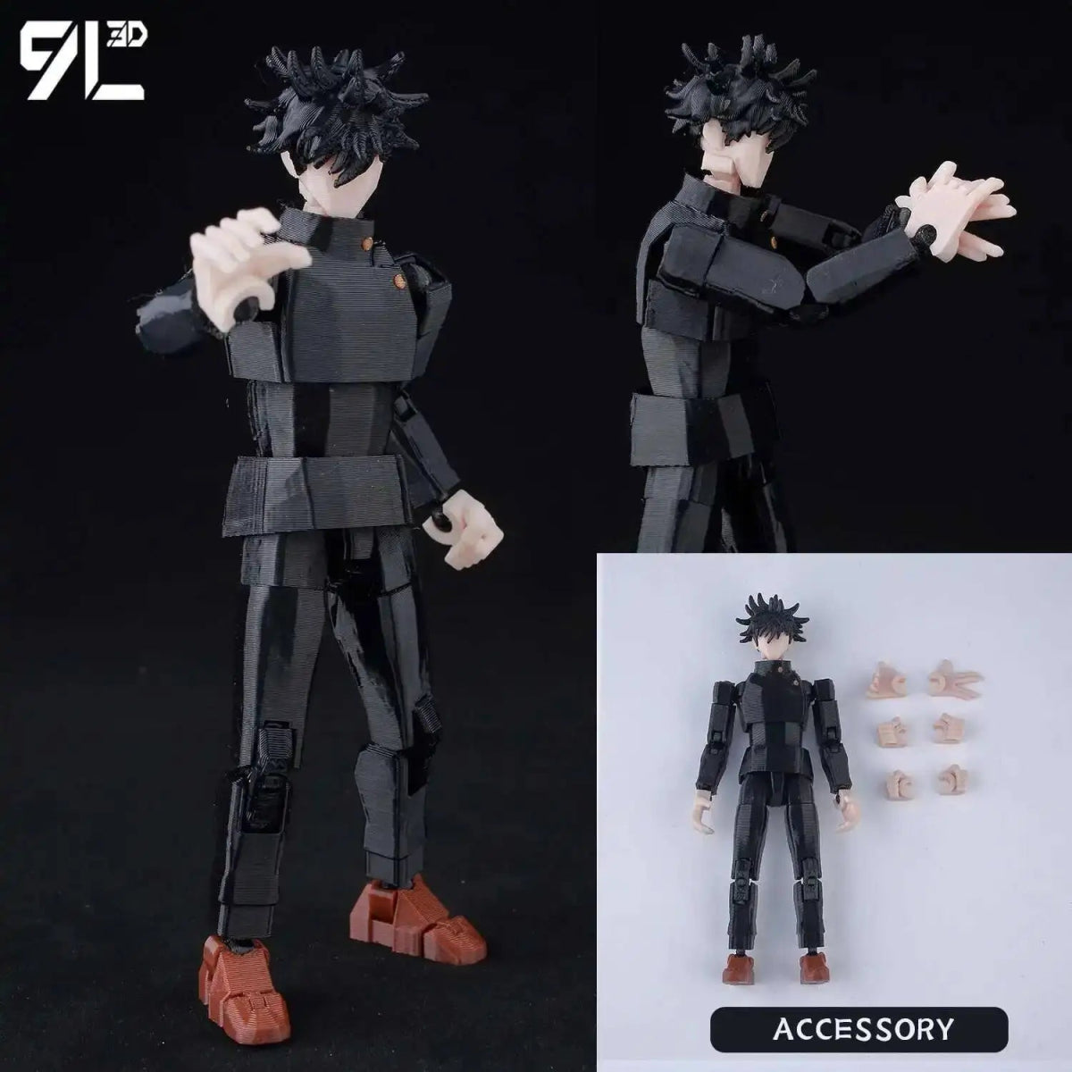 Figurine Articulée 3D Jujutsu Kaisen 13+ cm | Fushiguro Toji, Gojo Satoru, Yuji - Pièces Interchangeables | Impression 3D Jouet 3D - KAWAII FAVIE
