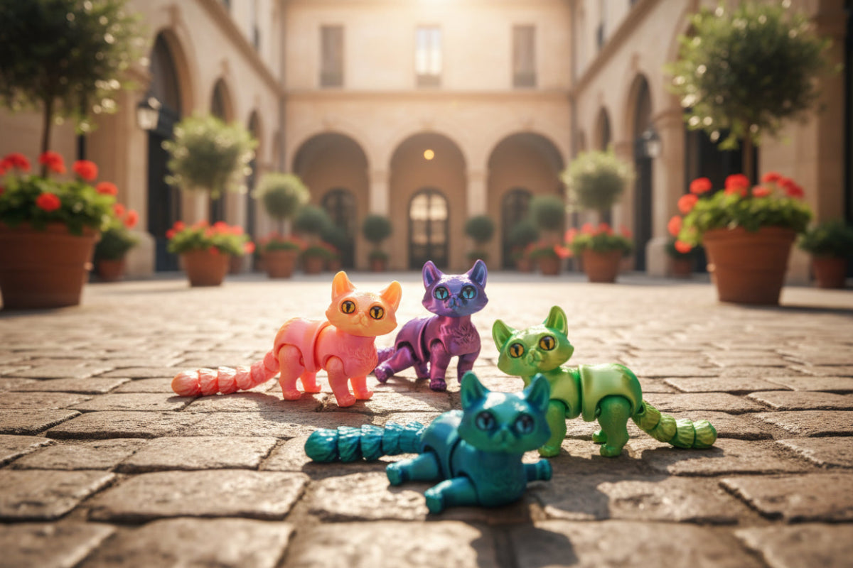 Figurine Chat Articulé en PVC | 1/2/3/6 Pièces Miniatures Colorées - Cadeau Créatif 3DFigurine Chat Articulé en PVC | 1/2/3/6 Pièces Miniatures Colorées - Cadeau Créatif 3D Jouet 3D - KAWAII FAVIE