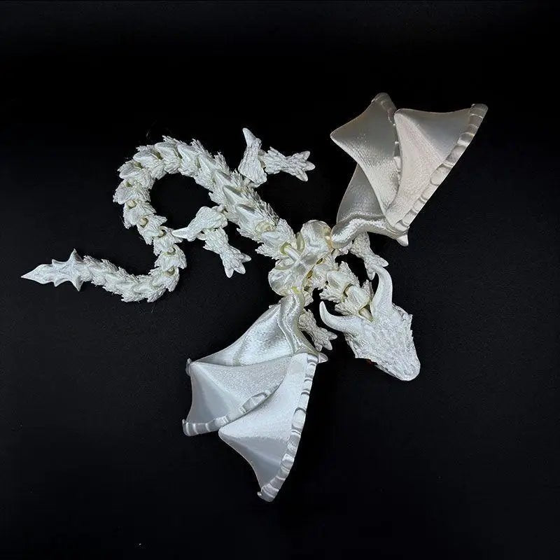 Figurine de Dragon Art Déco avec Chariot Ailé - Sculpture Résine Impression 3D à Yeux Aléatoires - Décor de Table Thème Animal Unique Jouet 3D - KAWAII FAVIE