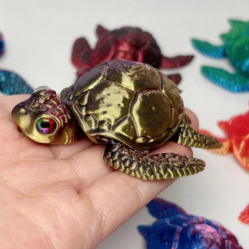 Figurine de Tortue de Mer Articulée | Modèle 3D Imprimé - Décoration de Bureau Moderne Jouet 3D - KAWAII FAVIE