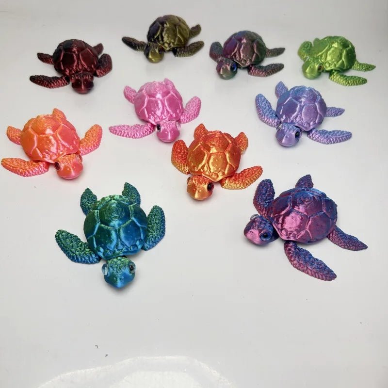 Figurine de Tortue de Mer Articulée | Modèle 3D Imprimé - Décoration de Bureau Moderne Jouet 3D - KAWAII FAVIE