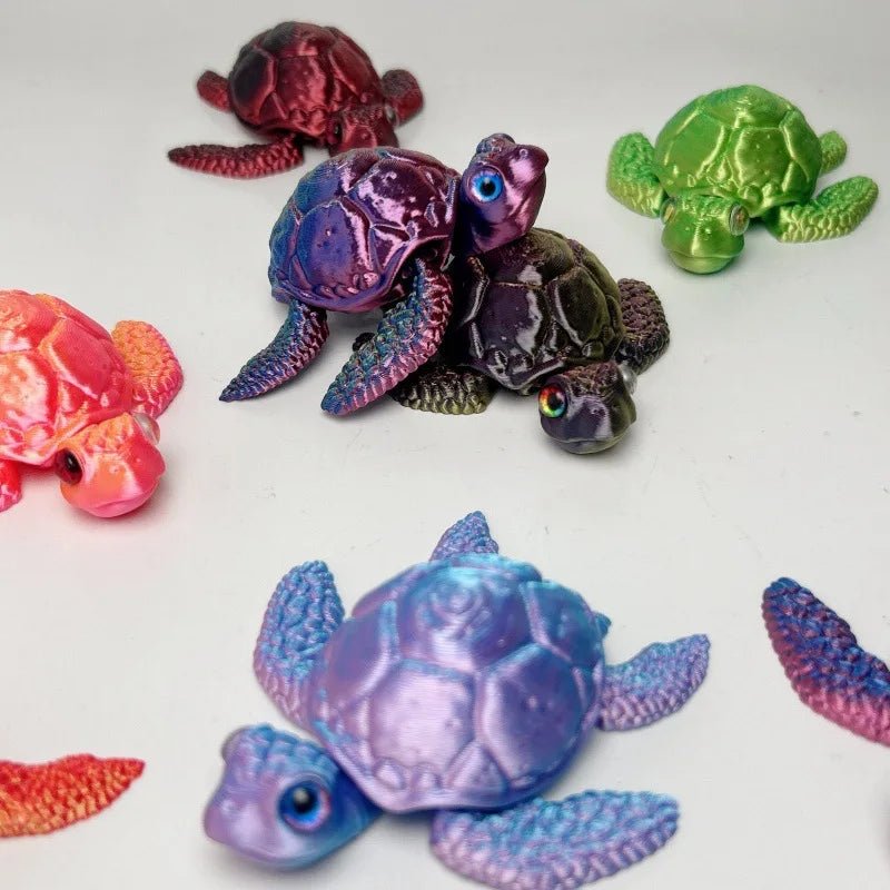 Figurine de Tortue de Mer Articulée | Modèle 3D Imprimé - Décoration de Bureau Moderne Jouet 3D - KAWAII FAVIE