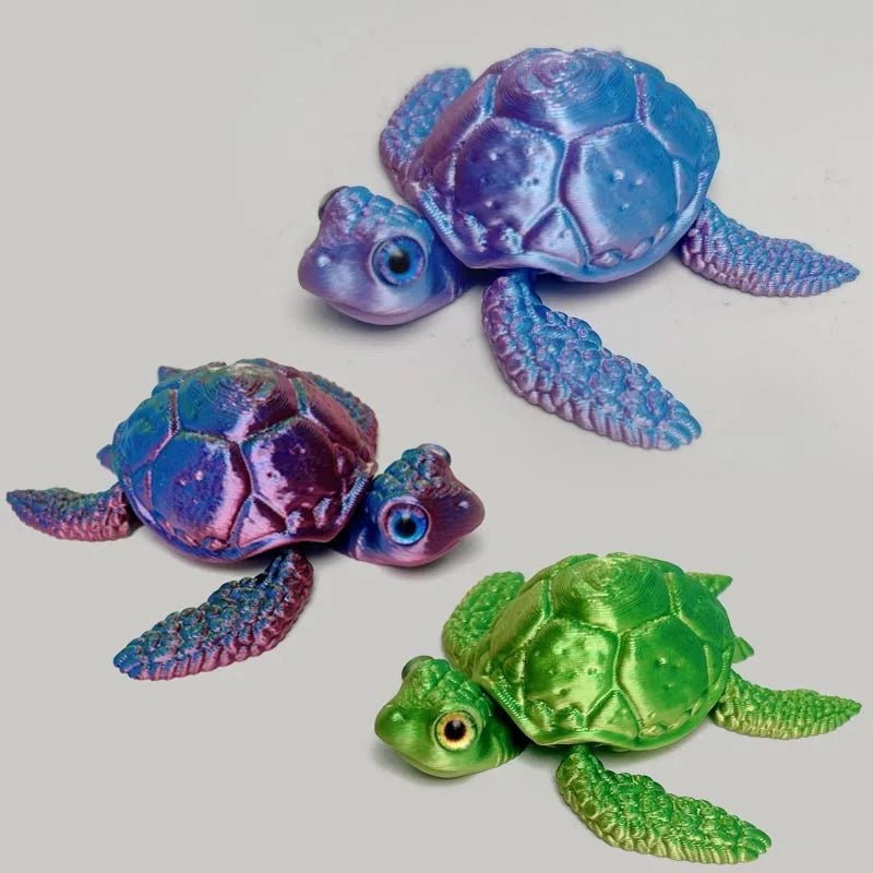 Figurine de Tortue de Mer Articulée | Modèle 3D Imprimé - Décoration de Bureau Moderne Jouet 3D - KAWAII FAVIE