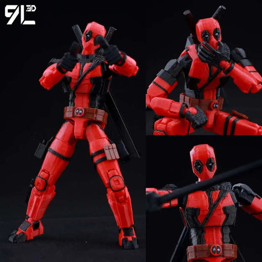Figurine Deadpool Articulée 9L3D 14cm | Personnage Marvel - Collection Modèle 3D Pièces Interchangeables | Impression 3D