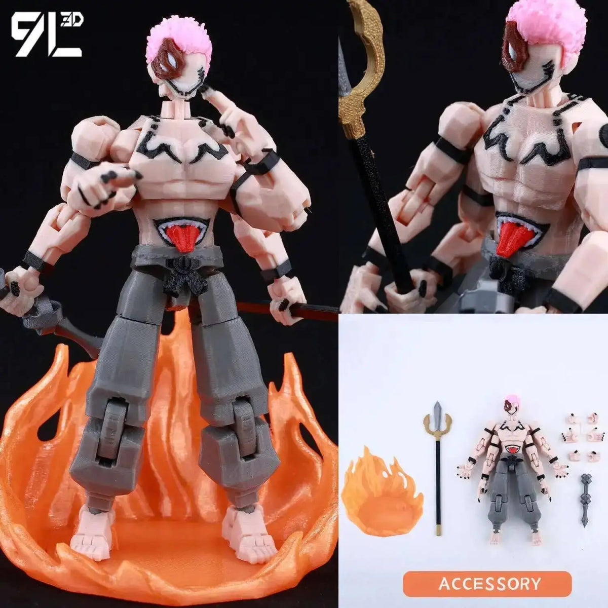 Figurine Demon Slayer Solo Leveling 14cm Articulée | Modèle 9L3D Collection - Pièces Interchangeables | Impression 3D Jouet 3D - KAWAII FAVIE