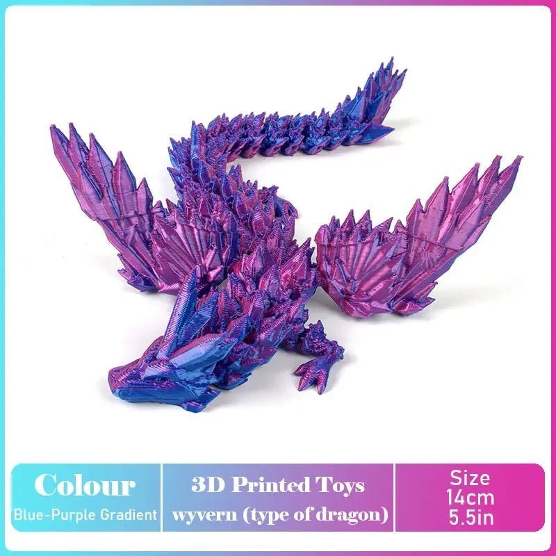 Figurine Dragon Articulée Imprimée en 3D | Modèle Décoratif avec Joints Mobiles | PLA Écologique Jouet 3D - KAWAII FAVIE