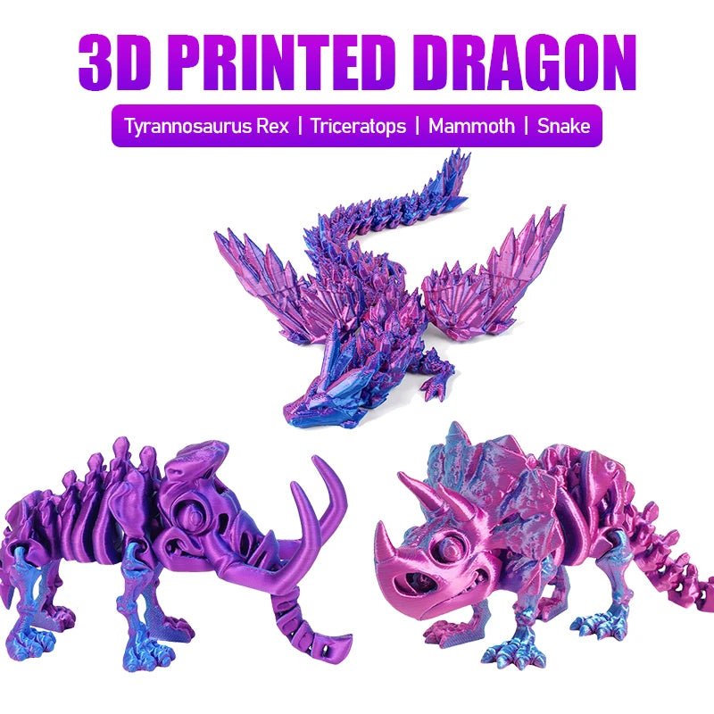 Figurine Dragon Articulée Imprimée en 3D | Modèle Décoratif avec Joints Mobiles | PLA Écologique Jouet 3D - KAWAII FAVIE