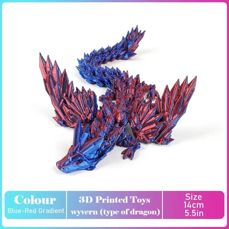 Figurine Dragon Articulée Imprimée en 3D | Modèle Décoratif avec Joints Mobiles | PLA Écologique Jouet 3D - KAWAII FAVIE