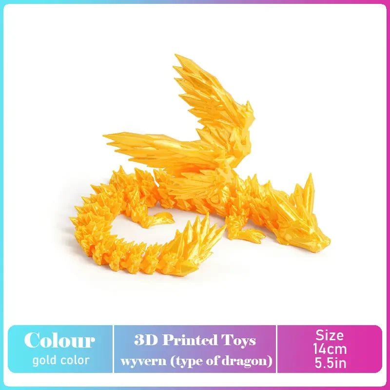 Figurine Dragon Articulée Imprimée en 3D | Modèle Décoratif avec Joints Mobiles | PLA Écologique Jouet 3D - KAWAII FAVIE
