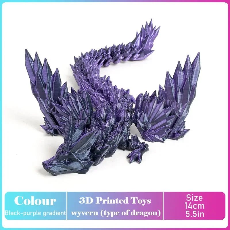 Figurine Dragon Articulée Imprimée en 3D | Modèle Décoratif avec Joints Mobiles | PLA Écologique Jouet 3D - KAWAII FAVIE