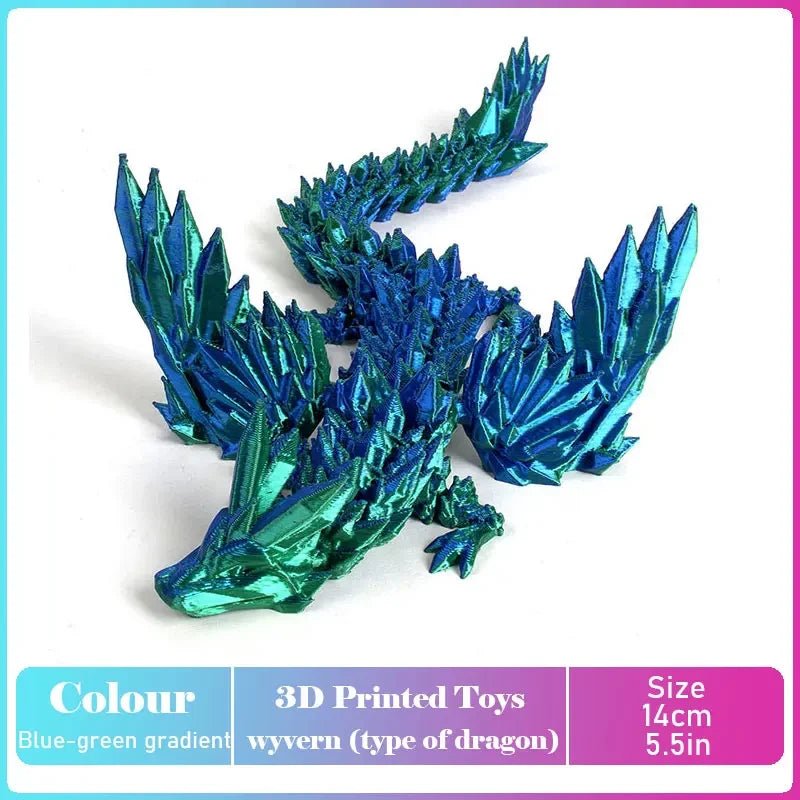 Figurine Dragon Articulée Imprimée en 3D | Modèle Décoratif avec Joints Mobiles | PLA Écologique Jouet 3D - KAWAII FAVIE