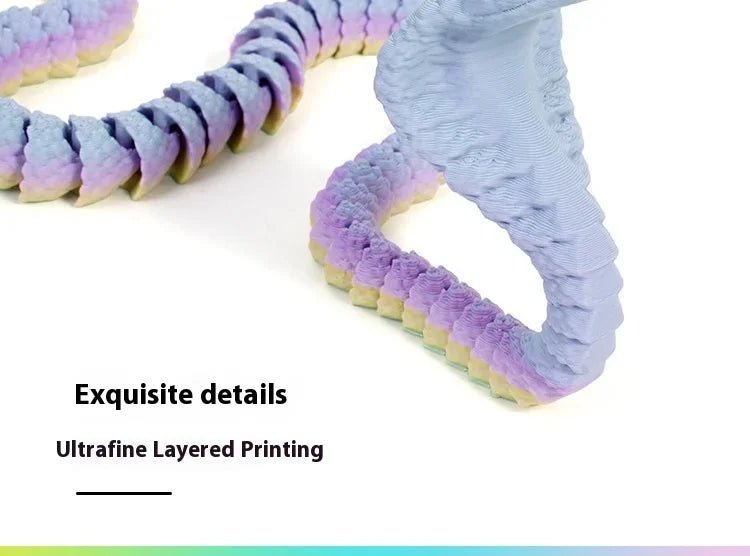 Figurine Dragon Articulée Imprimée en 3D | Modèle Décoratif avec Joints Mobiles | PLA Écologique Jouet 3D - KAWAII FAVIE