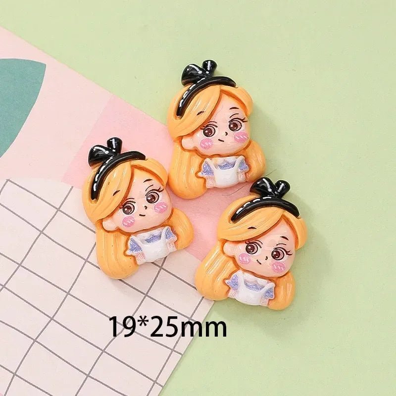 Kit Créatif 10 accessoires en Résine | Fille, Lapin, Souris, Champignon - Dos Plat pour Scrapbooking & Bijoux DIY KAWAHIP Charms - KAWAII FAVIE