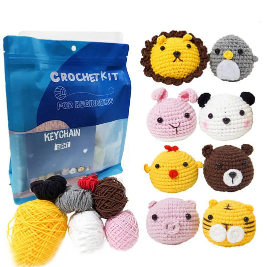 Kit de Crochet Adulte Ours & Lion - Artisanat Fait Main avec Fil et Aiguille - Cadeau Créatif Crochet - KAWAII FAVIE