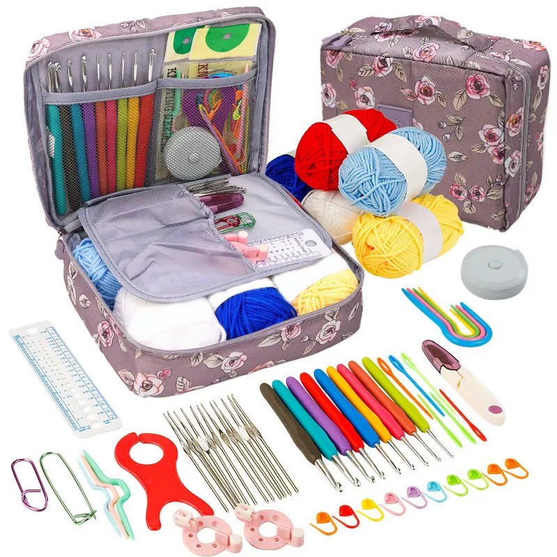 Kit de Crochet Débutant Complet - Coffret Portable avec Crochets, Laine & Accessoires Crochet - KAWAII FAVIE