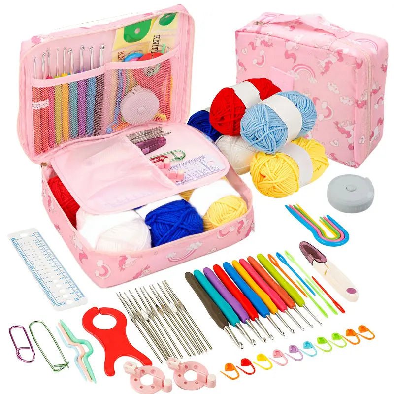 Kit de Crochet Débutant Complet - Coffret Portable avec Crochets, Laine & Accessoires Crochet - KAWAII FAVIE
