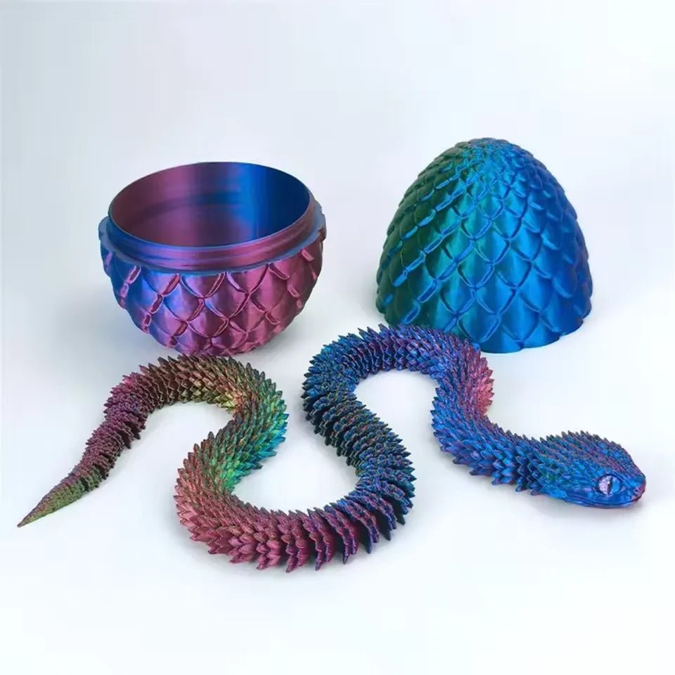 Lot de 4 Œufs Surprise Serpent 3D | Décoration Articulée Colorée - Cadeau d'Anniversaire Créatif Jouet 3D - KAWAII FAVIE