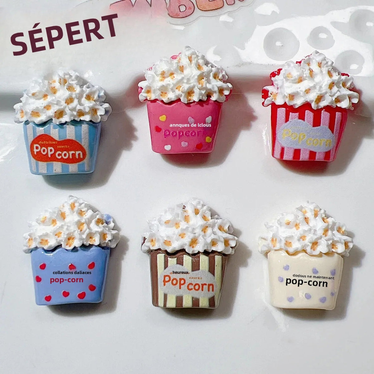 Lot de Charms 6pcs en Résine KAWAHIP | Décorations 3D pour Nail Art DIY - Accessoires Personnalisables pour Ongles et Créations Charms - KAWAII FAVIE