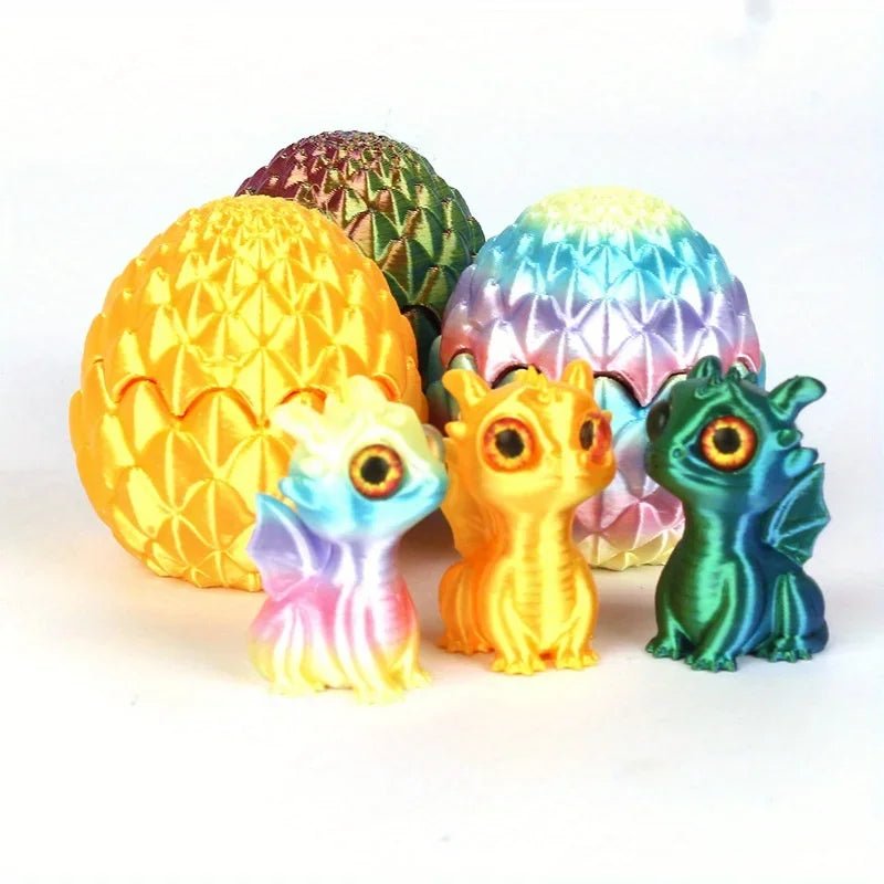 Lot d’Oeufs Dinosaure 3D Multicolores à Couvercle Flip | Décoration Bureau Créative - Cadeau Original Jouet 3D - KAWAII FAVIE