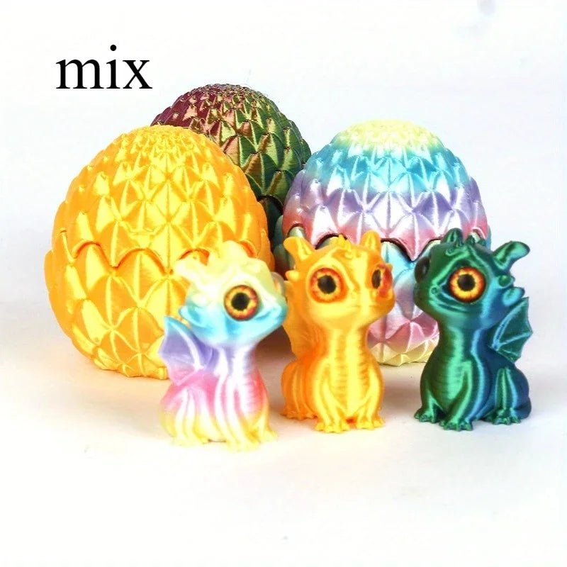 Lot d’Oeufs Dinosaure 3D Multicolores à Couvercle Flip | Décoration Bureau Créative - Cadeau Original Jouet 3D - KAWAII FAVIE