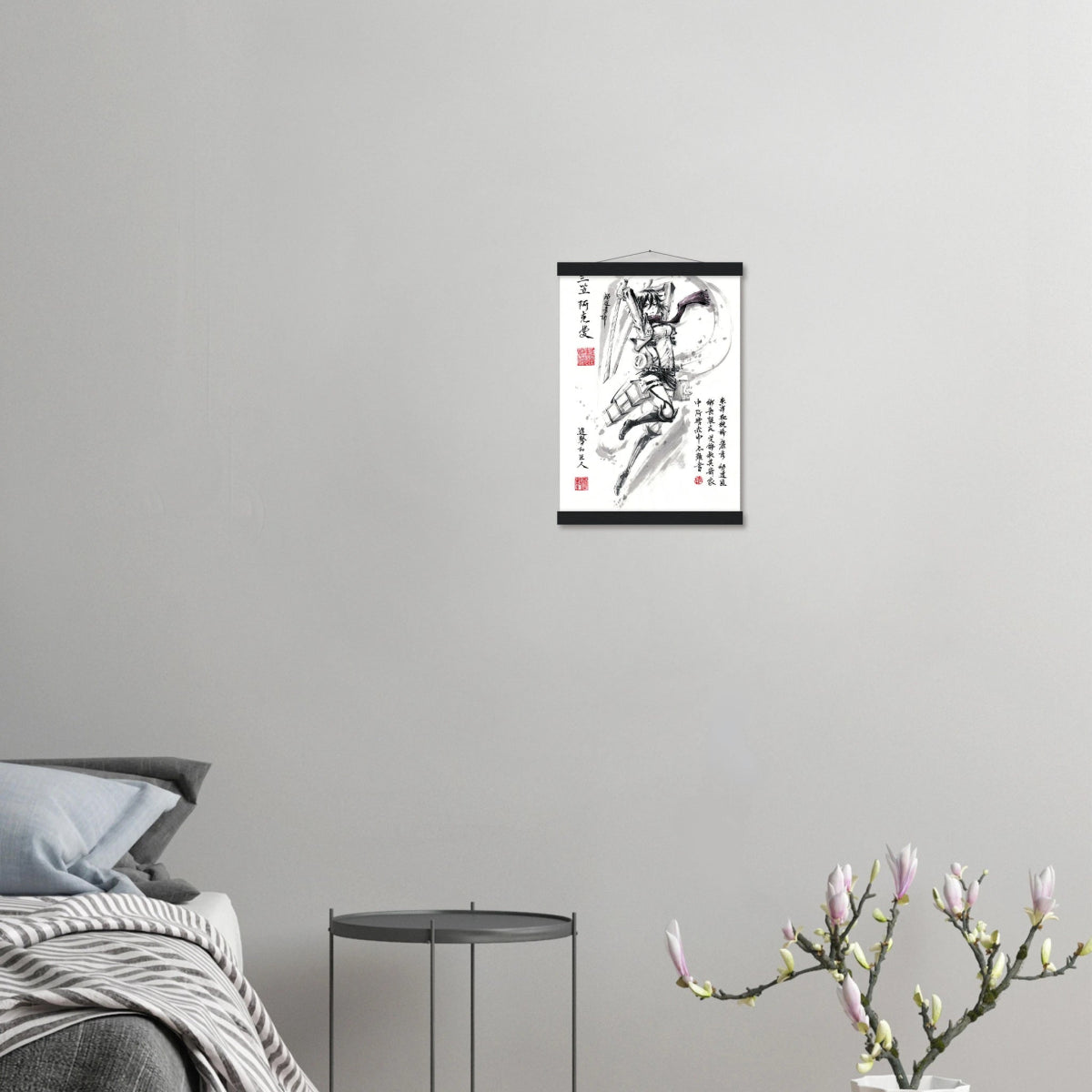 « Mikasa Ackerman Poster - L'Attaque des Titans-Avec Baguettes De Suspension Print Material- KAWAII FAVIE