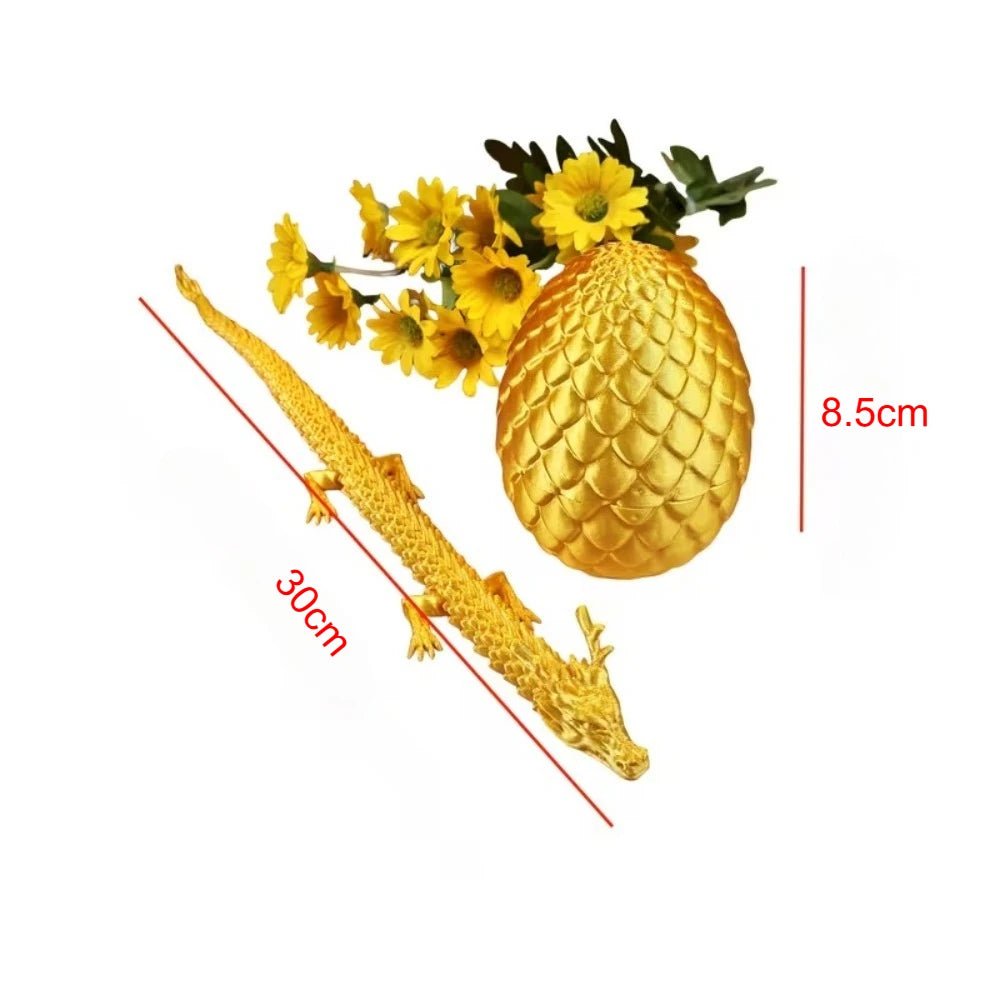 Œuf Surprise Dragon Chinois Shenlong 3D 30cm | Jouet Anti - Stress Articulé avec Œuf - Cadeau Unique Jouet 3D - KAWAII FAVIE