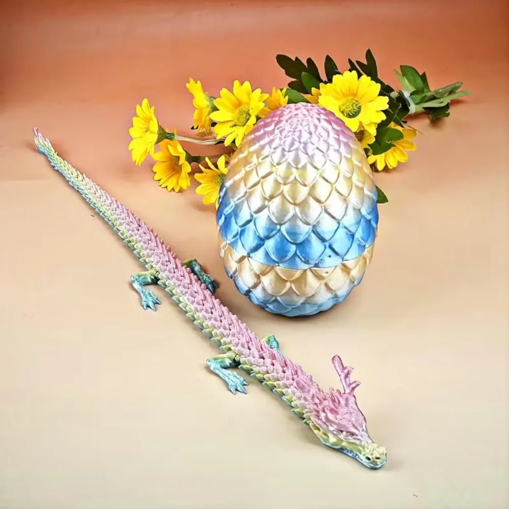 Œuf Surprise Dragon Chinois Shenlong 3D 30cm | Jouet Anti - Stress Articulé avec Œuf - Cadeau Unique Jouet 3D - KAWAII FAVIE
