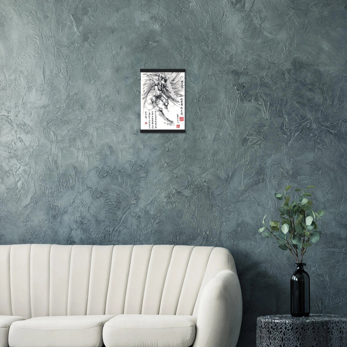 Levi Ackerman Sumi-e Poster - L’Attaque des Titans-Avec Baguettes De Suspension Print Material- KAWAII FAVIE