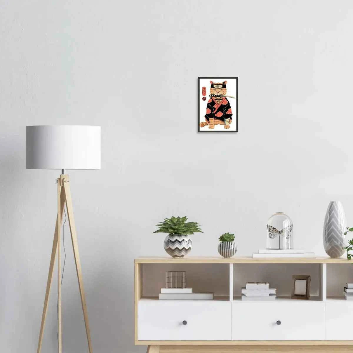 Poster Premium Métal Encadré Chat Ninja Akatsuki - Design Collector Naruto-Avec Cadre En Metal