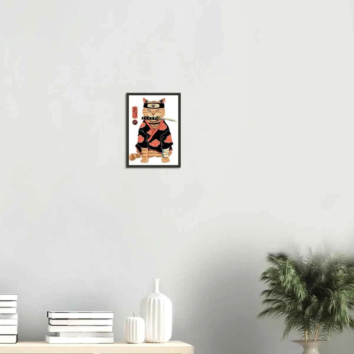 Poster Premium Métal Encadré Chat Ninja Akatsuki - Design Collector Naruto-Avec Cadre En Metal