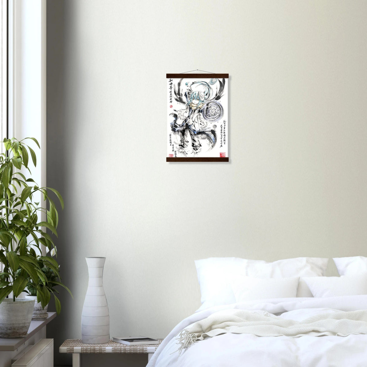 Rimuru Tempest Sumi-e Poster - Slime Reincarnated Art Avec Baguettes De Suspension POSTER - KAWAII FAVIE